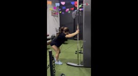 Leg day blunder caught on camera as workout mistake leaves one leg hilariously tangled in pulley