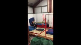 Uneven bars teach avid gymnast the meaning of 'swing and a miss!'