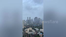 Fire ravages Times Tower high rise block in Mumbai, India