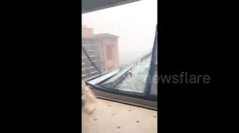 Typhoon Makar Shatters High-Rise Windows in Wenchang City, China