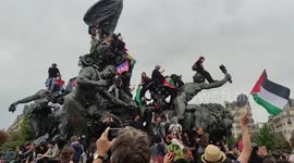 Protest against the Israel/Palestine war. Paris, Bastille from Nation. 7 sept 2024