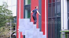 Viral choreographer Yoann Bourgeois brings gravity-defying dance to London's Olympic Park