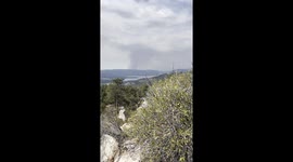Wildfire Line Fire Visible from big Bear Valley in san Bernardino National Forest