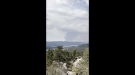 Wildfire Line Fire Visible from big Bear Valley in san Bernardino National Forest