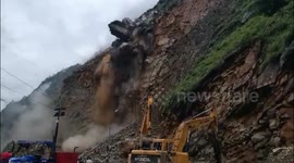 Landslide in Chamoli District Blocks National Highway Connecting Niti Valley to Joshimath