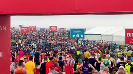 Finish line at the Great North Run in South Shields Newcastle