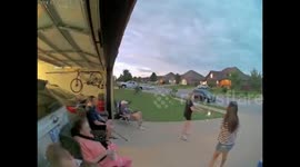 Fireworks Mishap Sends Family Running Inside