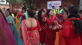 Hundreds of Hindu women celebrate 'Teej', and offer prayers at Pashupatinath temple in Nepal