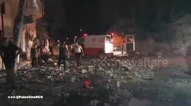 Palestine Red Crescent teams retrieved one body and rescued three injured individuals