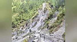 Boulders crash onto road during landslide in India