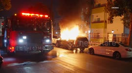 United States: Historic South Central Los Angeles Auto Fire With Burn Victim