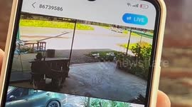 Quick-thinking grandmother narrowly avoids out-of-control pickup truck barrelling towards her