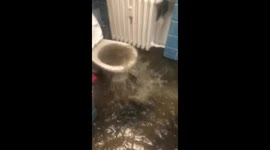 Rainwater floods house through toilet in Bad Wildungen, Germany