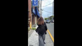 Person falls while crossing road in Ulsan, South Korea