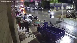 Woman dressed for party falls into uncovered sewer