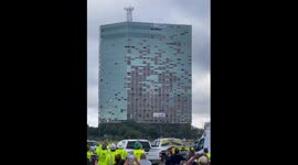 Implosion of the Capitol One building  downtown Lake Charles Louisiana