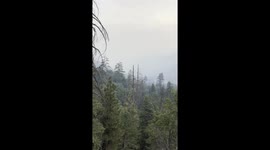 Super Thick Smoke from Line Fire  blankets Highway 38
