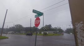 Heavy Rainfall Causes Road Flooding