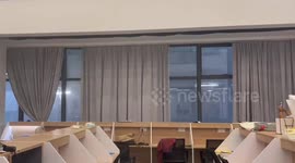 Wind howls outside library in China