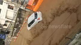 Roads turned into rivers by heavy rain in India
