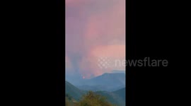 Video shows orange skies as Line Fire in California continues to burn