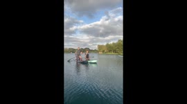 'Don't Stop Until You Find This Kind of Love!' - Man pushes bestie/GF off paddleboard