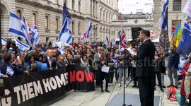 Israel Protest takes place outside the Foreign Office in Londons Westminster