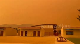 Smoke from wildfires turns sky orange above Southern California