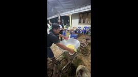 Would-be chef drops omelette while cooking for family