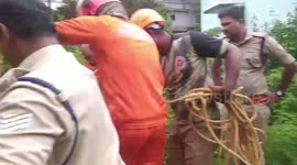 Firefighters rescue man from deep well in southern India