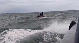 Marine police rescue sailors stranded at sea during storm