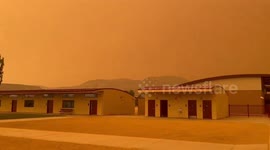 Orange sky at Riverside Preparatory Middle School due to nearby fires