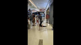 Chinese boys staged brilliant street dance brattle in shopping mall