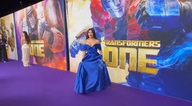 Tayla He attends the Australian Premiere of Transformers One red carpet