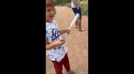 Brothers’ funny interaction over lizard in Colorado Springs, USA
