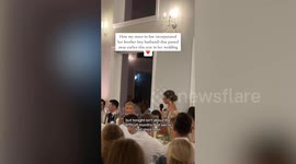 Widow gives moving speech - stepping into late husband's shoes at sister's wedding