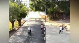 Cyclist struck on the head by broken light pole while riding through park