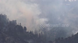 USA: Pinon Hills  Bridge Fire Moves Closer To Homes Resident Interview On Camera