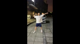 Man slips while picking up shoe and gets startled by cockroach in Guangdong, China