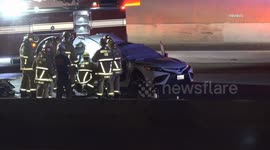 USA: Riverside Fatal Traffic Collision 91 Freeway in Riverside