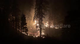 The Bridge Fire burns the mountain communities to the northeast of Los Angeles