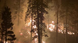 The Bridge Fire burns the mountain communities to the northeast of Los Angeles