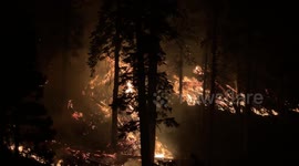 The Bridge Fire burns the mountain communities to the northeast of Los Angeles
