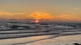 Sunset & Moon Over Treasure Island