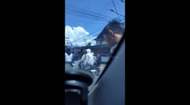 Student brawls in Indonesia were caught on video from inside the car