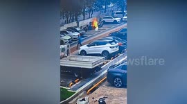 Motorists flees as electric tricycle bursts into flames