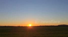 Canada: Beautiful Sunset Over Cloverdale, British Columbia