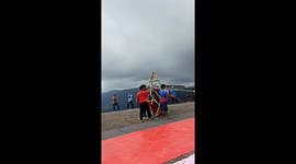 Paraglider takes off as a flying star