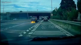 Rolls-Royce worth £750,000 suddenly bursts into flames on highway in Beijing