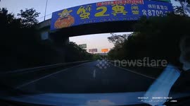 Car wheel catches fire while moving in Sichuan, China
